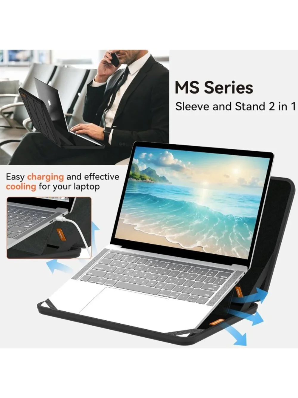 Protective EVA Sleeve Case with Stand for 14